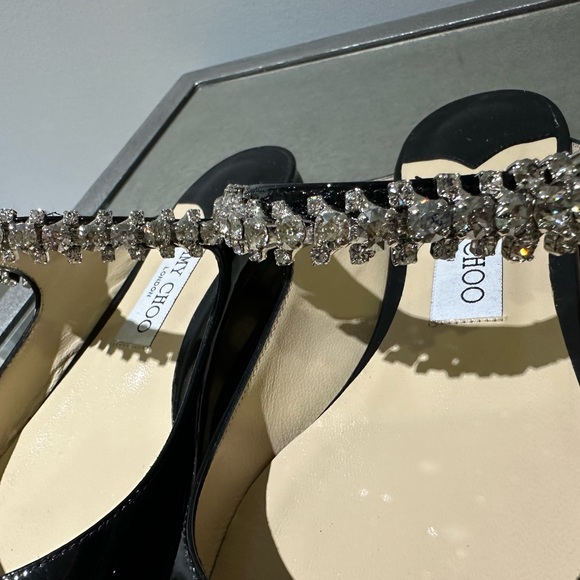 Elegant Jimmy Choo Black Flats NEW - Picture 9 of 11